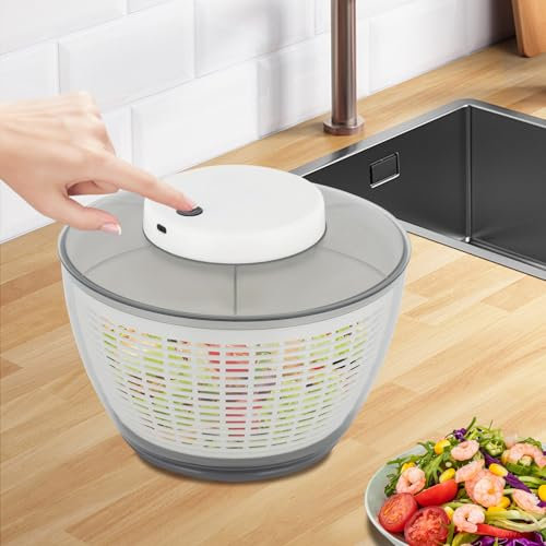 Centrifuga elettrica per insalata con USB 4,75 l, capacità 500 giri/min