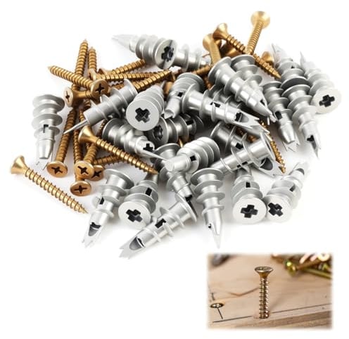Drywall Fixings Anchor and Screws Set - 27-Piece Pack of Metal Self-Drilling Screws and Wall Plugs for Plasterboard, For Shelving, Bathroom Equipment, and Picture Hanging