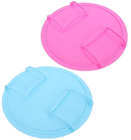 Ciieeo 2 x Mikrowellen-Dampfgarer, Küche, Lebensmittel-Heiztablett, Organizer für Multi-Kochen, Kühlung mit lebensmittelechtem PP-Material in Blau und Rosarot