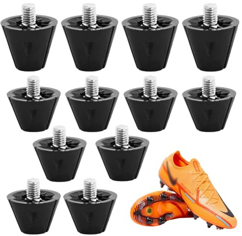 Lot de 12 crampons à vis M5 (5 mm) – Crampons de rechange universels en nylon et métal, antidérapants et stables, idéaux pour chaussures de football avec filetage M5, pour pelouse et gazon artificiel
