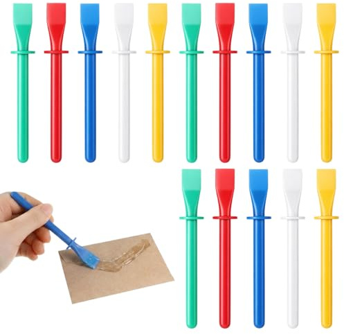 15 Pcs Glue Brushes, Colors Silicone Glue Brush, Flatback Glues Spreader Applicator for Crafts Woodworking, Easy Clean