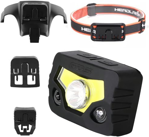 GREEN DEVIL Helmleuchte - Passend Schutzhelme, Bewegungsensor, 5 Lichtmodi, IPX5 Wasserfest & Aufladbar 90° Drehbar Handsfrei