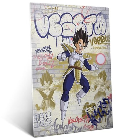 Displate Metall Poster Dragon Ball Z Prince of Pride Größe M | Bild Plakate für Schlafzimmer Dekor, Geschenke. Magnetische Befestigung Wandposter, Wanddeko. Metall Wandkunst.