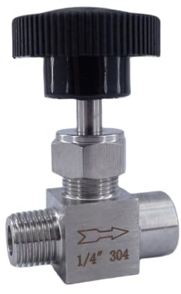 Vanne, 1 pièces vanne à aiguille réglable 1/43/8 filetage mâle à femelle en acier inoxydable 304 contrôle de débit grue d'arrêt(3/8 Inch)