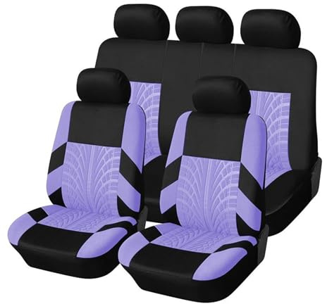Dogkapm Autositzbezüge Bestickte Autositzbezüge Universell Passend Für Die Meisten Autos Mit Reifenspur-Tail Autositzschutz(Purple Full Set)