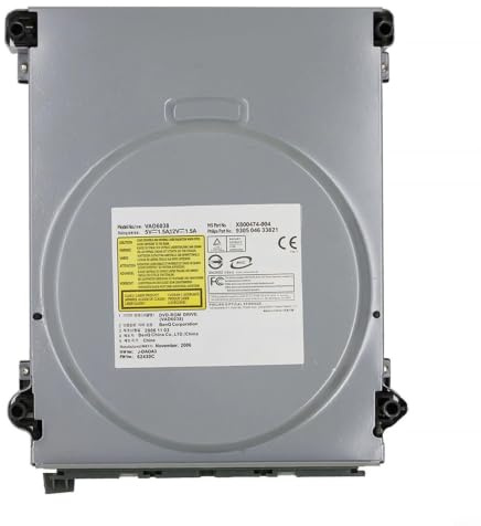Torchlit Lettore DVD di ricambio VAD6038 per Microsoft per Xbox 360 con unità di lettura integrata HOP-141X, dimensioni standard, struttura in metallo