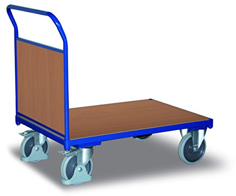Stirnwandwagen mit Holz RAL5010 Enzianblau Stirnwagen Plattformwagen