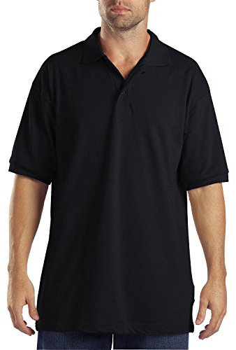 Dickies Men's Big Short-Sleeve Pique Polo Shirt, Black V1, XXL