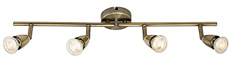 Saxby Amalfi 50W 4 Light Antique Brass Decorative Commercial Domestic Adjustable Spotlight Bar