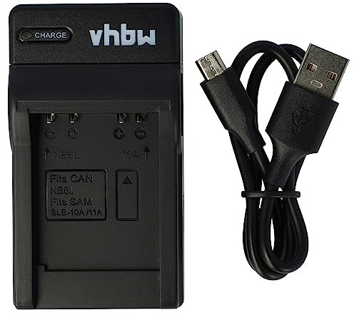 vhbw caricabatteria USB compatibile con Samsung IT100, L100, L110, L200, L210, L310w, M100, M310W Fotocamera digitale, videocamera