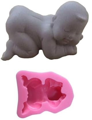 Moule silicone 3D Bébé endormi pour pâte à sucre, cake design, décoration gateau...