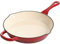 Crock Pot Artisan 10 Inch Enameled Cast Iron Round Skillet, Scarlet Red