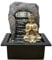 Zen'Light - Zimmerbrunnen Dao - Abnehmbarer Buddha & LED-Beleuchtung - Moderne Zen Deko, Ideal für Meditation & Entspannung - Feng Shui Objekt - H 26cm, Kastanie