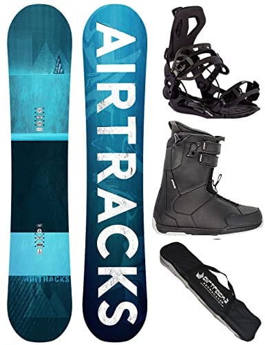 AIRTRACKS Snowboard Set Board Blue Drifter Wide Hybrid Rocker 150 + Snowboard Bindung Master + Boots Master QL 41 + Sb Bag