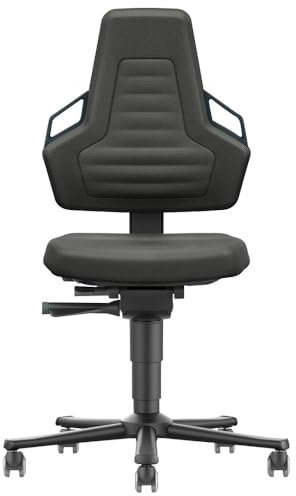 Bimos Drehstuhl Nexxit 2, mit Rollen, ESD, Stoff Duotec, mit Griff 9033E-9801 (Arbeitsstuhl Arbeitsdrehstuhl Bürostuhl ESD), leitfähig nach EN 61340-5-1, ESD Griffe schwarz