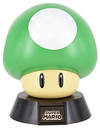 Nintendo Super Mario Mushroom 3D Leuchte Icon Light grün grün/weiß, bedruckt, 100% Kunststoff, mit LEDs, im Sichtkarton.