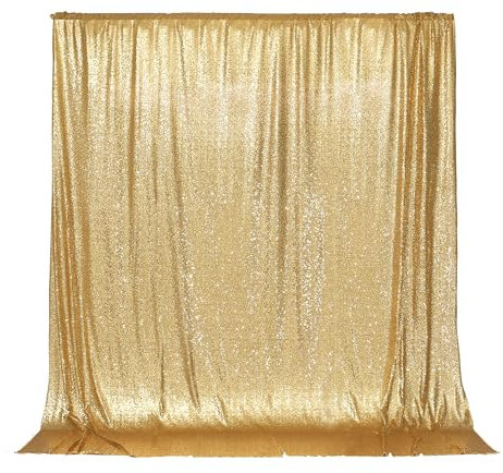 PartyDelight Glitzernder Goldener Pailletten-Hintergrund, Vorhang, Fotografie, Weihnachten, 1,8 m x 1,8 m