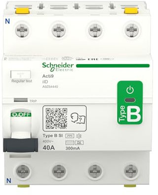 Schneider Electric FI-Schutzschalter Acti9 iID, 4-polig, 40A, 300mA, Typ B-SI, Artikelnummer A9Z64440