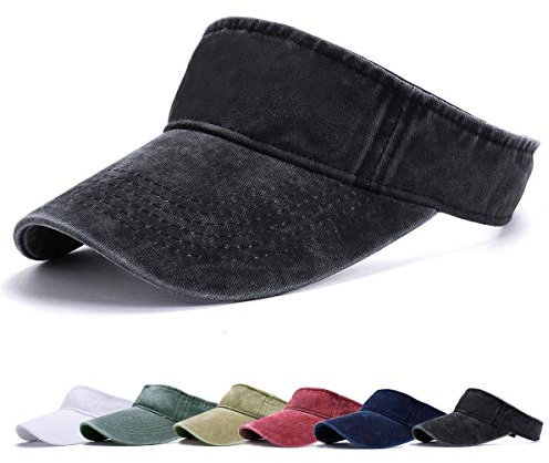 Visor Cap - Baseball Kappe Visor Pferdeschwanz Cap Washed Outdoor Basecap Vintage Damen Baseballmütze Sonnenvisor Golf Tennis Freizeit Sommer Unisex Herren (Schwarz-A)