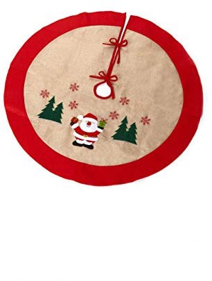 HEITMANN DECO - runde Baumdecke - Tannennadeln-Schutz - Tannenbaum-Unterlage - Weihnachten - Santa - Rot, Natur