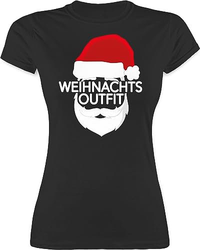 Shirt Damen - Weihnachten Geschenke Christmas Bekleidung - Weihnachtsoutfit mit Weihnachtsmütze - S - Schwarz - weihnachtsthirt weihnachtsmotiv Weihnachts Outfit Tshirt weihnachtstshirt weihnacht
