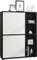 Vladon Highboard Schrank Anrichte Cuba mit 8 Fächern, Made in Germany, Korpus in Schwarz matt/Fronten in Weiß matt