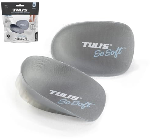 Tuli's So Soft Heavy Duty Gel Heel Cups Provide Relief for Plantar Fasciitis, Heel Pain, and Shock Absorption, Medium