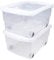 Ondis24 2x Kunststoffbox mit Deckel & Rollen, Rollbox 80L, Spielzeugkiste, Kiste stapelbar, Aufbewahrungsbox transparent