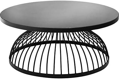 Atmosphera - Table Basse Kushi - métal et Verre D90 cm