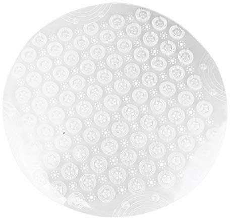 EXCEART Umweltfreundliche PVC Duschmatte Rund rutschfest Mit SaugnäPfen, Maschinenwaschbare Sicherheitsmatte FüR Badezimmer Und Dusche Weiß