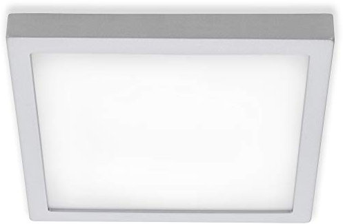 BRILONER Leuchten - LED Aufbauleuchte, Deckenlampe, Deckenleuchte 21 Watt, 2.000 Lumen, 4.000 Kelvin, Quadratisch, Chrom-Matt, 300x300x32mm (LxBxH)