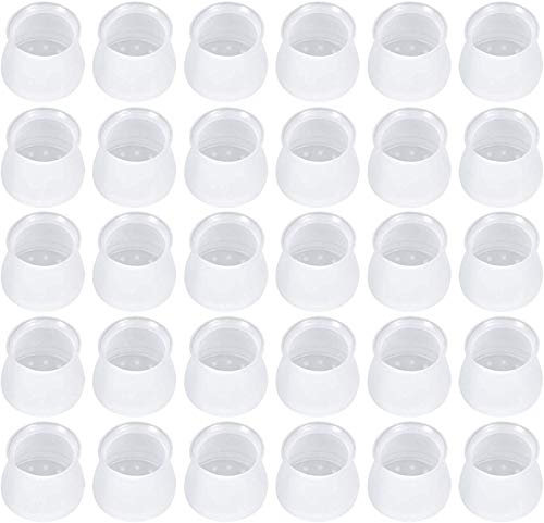 Copertura di Protezione in Silicone per Gambe di Sedie, 40 pezzi Trasparenza Tappi per Gambe in Silicone per Piedi Rotondi per Mobili