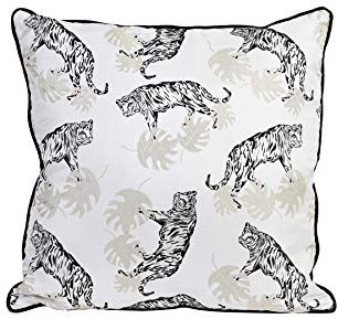 Dirk Davids Leuchten GmbH Kissen mit Inlett 45x45 cm Nala Weiß mit Tiger Motiv 6839226