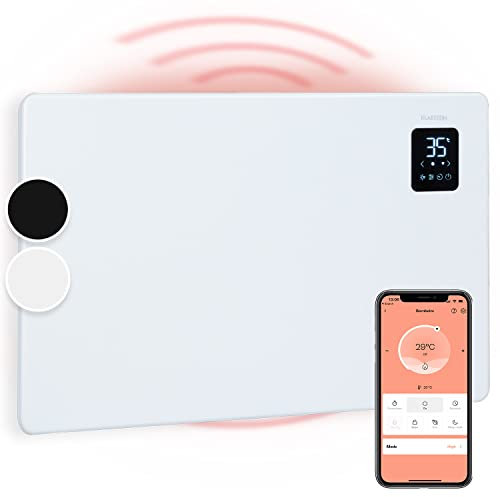 Klarstein Stufa Elettrica Basso Consumo, 1500W, Termoconvettore a Parete con Termostato, Termosifone , Calorifero Riscaldamento Smart