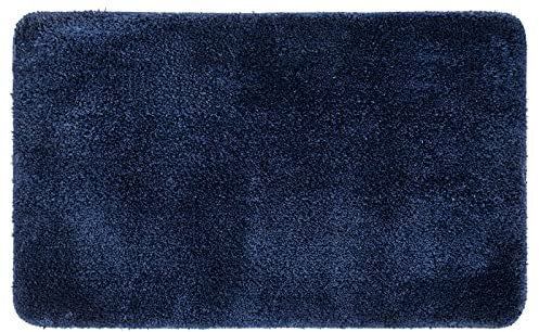 MIULEE Badezimmerteppich Teppich Badematte rutschfest Waschbar Badteppich Bettvorleger Badvorleger Saugfähige Duschvorleger Fussmatte für Wohnzimmer Schlafzimmer Badezimmer 40x60 cm Dunkelblau