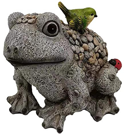 Figuras Decorativas Ranas 22cm x 21cm x 19cm, Adornos de Baño y Adorno de Jardín, Resina Impermeable con Detalle Realista, Amantes del Jardín y Animales, Interior y Exterior