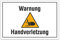Aluverbund Hinweis Schild 30x20cm Wetterfest Rostfrei Kratzfest UV beständig - Warnung Handverletzung