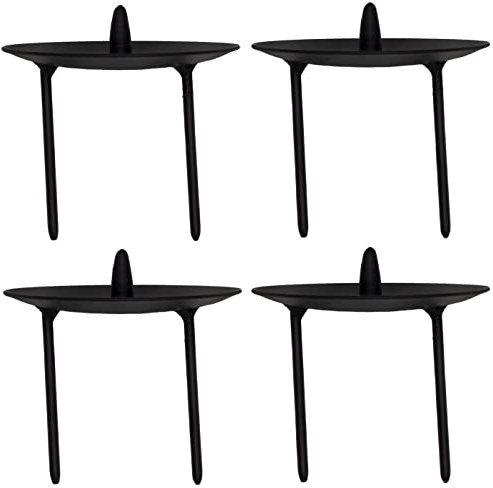 4 x Kerzenhalter schwarz Metall stabil D=8 cm Kerzenpick Adventskerzenhalter Stumpenkerzen Adventskranz 4 Stück