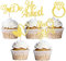 Xsstarmi 24 Stück He Asked She Said Yes Cupcake Topper Gold Glitter Herz Ring I Do Cupcake Picks Dekorationen für Hochzeit Verlobung Brautparty Thema Party Supplies