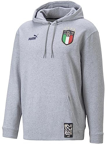 PUMA Herren Tops Italien ftblCulture Hoodie Herren XXL Medium Gray Heather Peacoat Blue