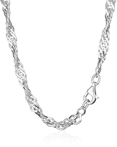 NKlaus Singapurkette 925 Silber, 50cm, Breite: 4,5mm, Halskette, 1 Stück | Gewicht: 14,64g