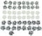 50PCs Silver Small Christmas Metallic Gift Bows Assortment, Self Adhesive Foil Metallic Bows For Christmas and Holidays