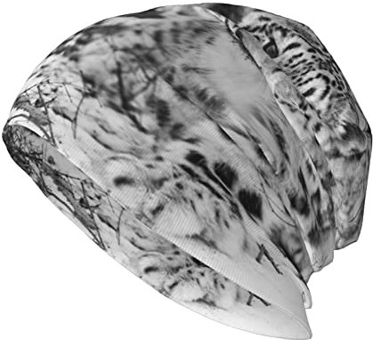 OGNOT Santorini Greek Island Sea View Erwachsene Herren Frauen Slouchy Knit Hat Beanie Mütze Lose Weich für Kaltes Wetter Warm Cap, Schneeleopard, Einheitsgr��e