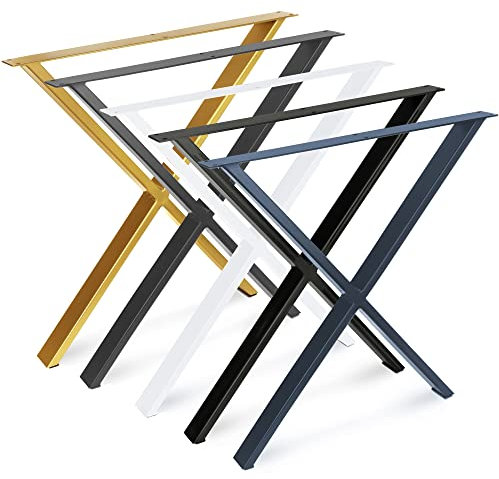 Magnetic Mobel Tischkufen X-Form aus Vierkantprofilen 60x20 mm, x-förmiges Tischgestell 55x72 cm (Schwarz)