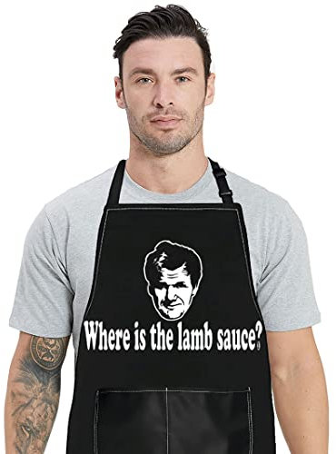 BWWKTOP Kochschürze für TV-Show, Gordon-Fans, Geschenk, Wo ist die Lammsoße, Kochshow, verstellbare Schürze zum Kochen, Wo ist das Lamb, Groß