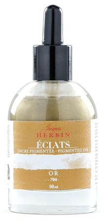 Jacques Herbin 16704TAMZ Tintenflakon Kalligraphie Aquarell 50ml Gold