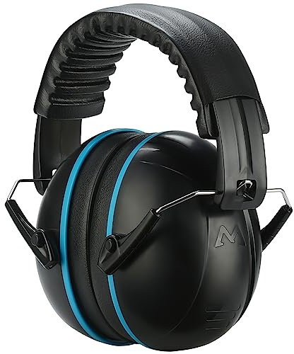 ProCase Casque Anti Bruit Pliable Réglable Confortable, avec Une Atténuation de SNR 34dB, Serre-tête Souple pour Milieu Bruyant ou Stressant, pour Adulte Enfant- Noir Bleu