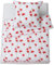 HENGWEI Warm Bettwäsche 135x200 2teilig Set Oeko-TEX Zertifiziert, Extraweiches Bettwäsche-Sets für Einzelbett Hochwertiges Microfaser Bettbezug mit Kissenbezug 80x80cm, Kleine Rote Blume