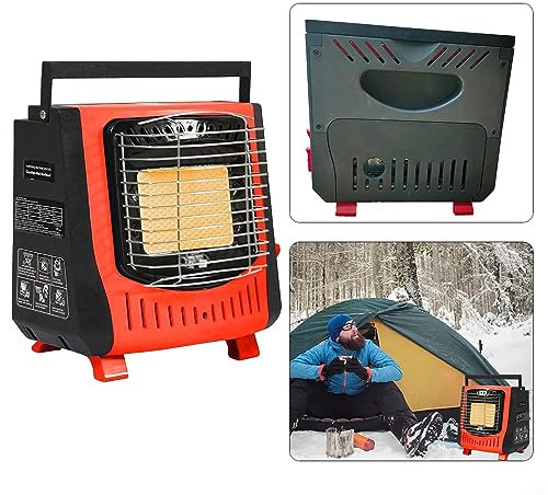 Tragbarer Gasheizer für den Innenbereich, Camping-Gasheizung, tragbare Heizung mit Keramikbrenner 1,3 kW Leistung 108 g/h Verbrauch für tragbare Reisen Camping Caravan Angeln