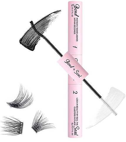 Huasean Eyelash Glue, Cluster Eyelash Glue, Long Lasting, Waterproof, Black